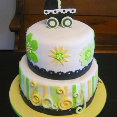 Pram Baby Shower Cake