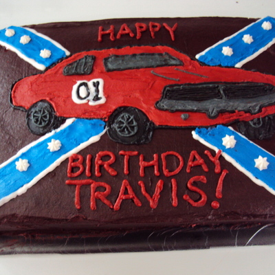 General Lee Car With Confederate Flag Cake