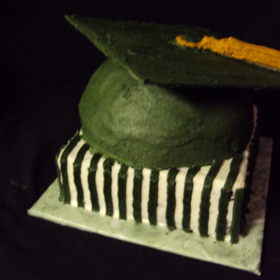 Unc Charlotte Green And White Graduation Hat