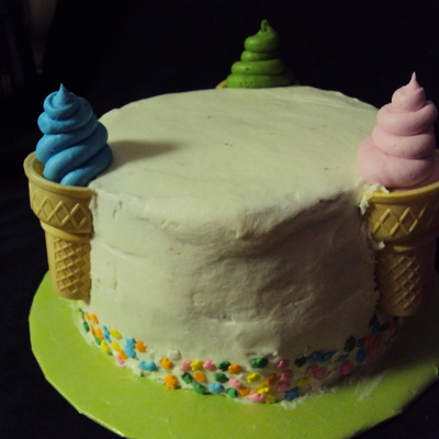 Pastel Ice Cream Cones Cake