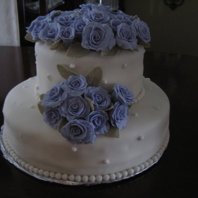 Purple Rose Tiered Cake
