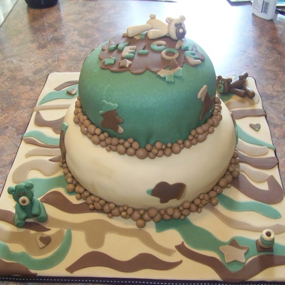 Camo Baby Shower Cake