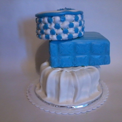 Blue And White Cake