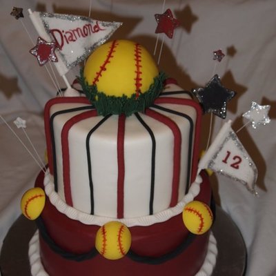 Soft Ball Cake In Team Colors
