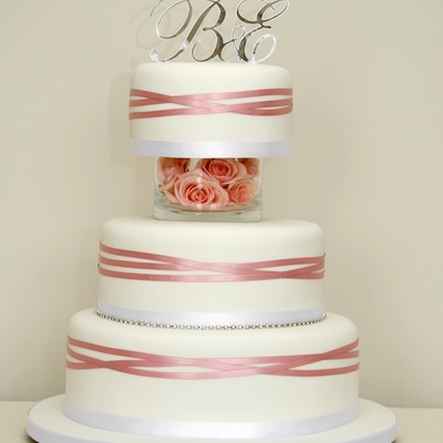 Pink Ribbon Rose Cake