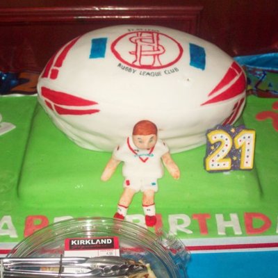 St. Helens Rugby Ball Birthday Cake