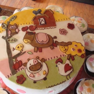 Cocolo Style "abby's Farm" Quilt Baby Shower Cake