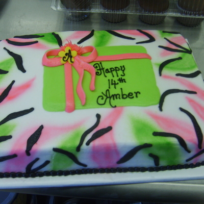 Sheet Cake With Zebra Print