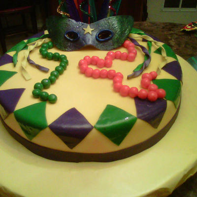 Mardi Gras Birthday Cake