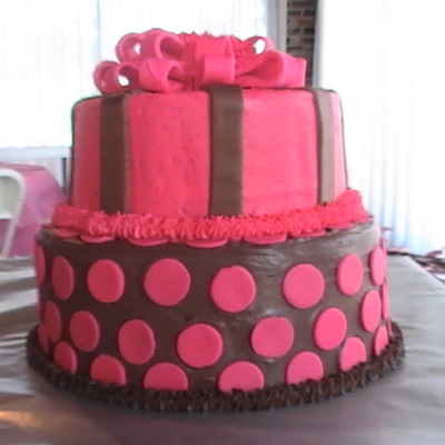 Pink And Brown Baby Shower Cake