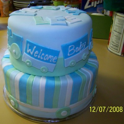 ::carters Train Theme Boy Baby Shower Cake::