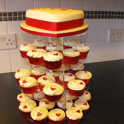 Cupcake Tower Anniversary Cake