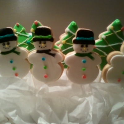 Christmas Tree And Snowman Cookies