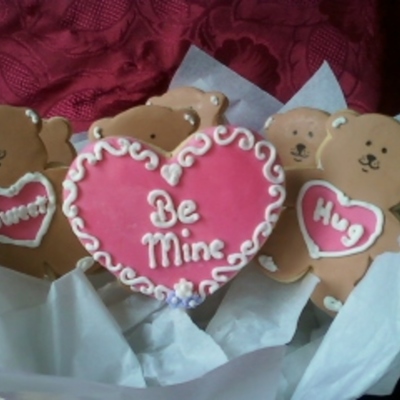 Valentine's Cookie Bear Basket