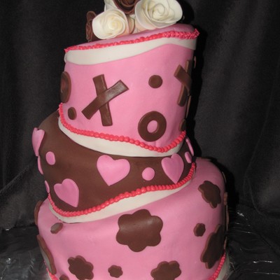 Topsy Turvy Valentines Day Cake