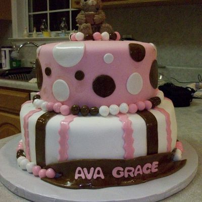 Baby Shower Cake Pink And Brown