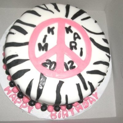 Peace Zebra Cake For Sisters