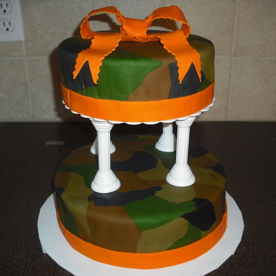 Camouflage & Hunter Orange Cake