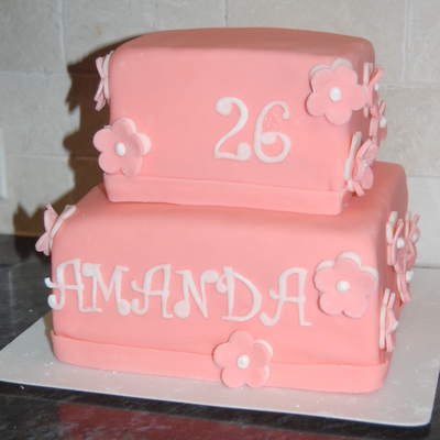 Simple Pink Birthday Cake