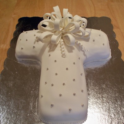 Fondant Cross With Bow