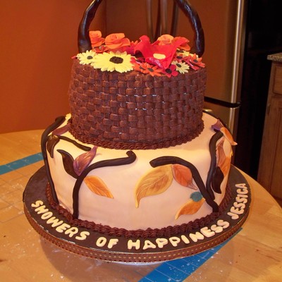 Fall Theme Bridal Shower Cake