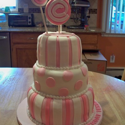 Polka Dots And Stripes Cake