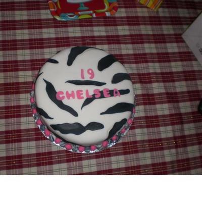 Zebra Print Birthday Cake