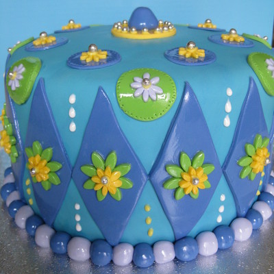 4Th Fondant Cake--My Birthday Cake