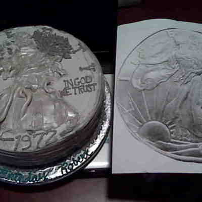 Silver Walking Liberty Coin Cake
