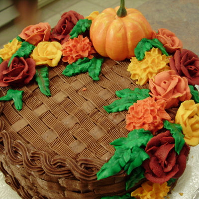 Harvest Basket Weave Cake