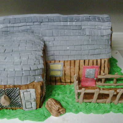 Little Red River Cabin Birthday Cake
