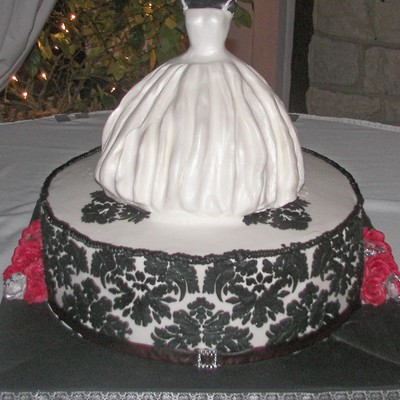 Damask Bridal Shower Cake