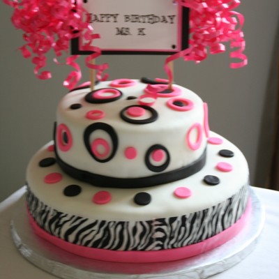 Black And Pink Zebra Mod Dot