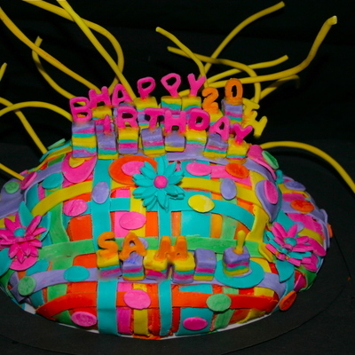 Crazy & Colorful Fondant Cake