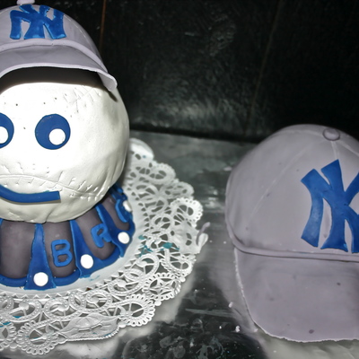 Yankee Hat & Baseball Cake