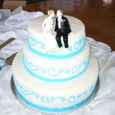 White Fondant W/ Electric Blue