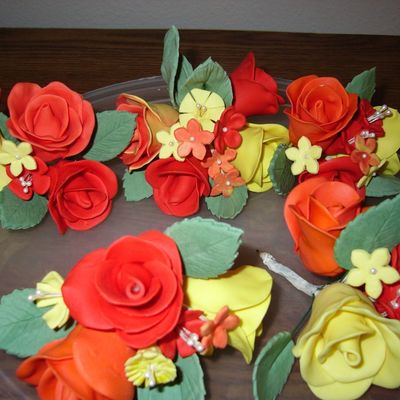 Orange/red Gumpaste Roses