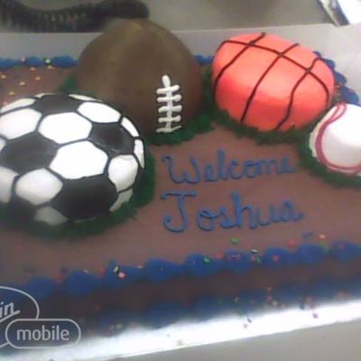 Mutliple 3D Sports Balls On 1/2 Sheet