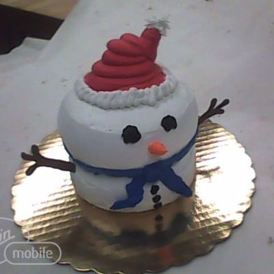 Snowman With Santa Hat