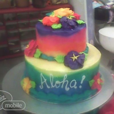 Hawaiian Theme Tiered Cake