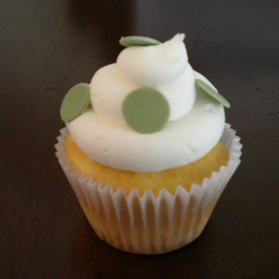 Green Polka Dot Wedding Cupcakes