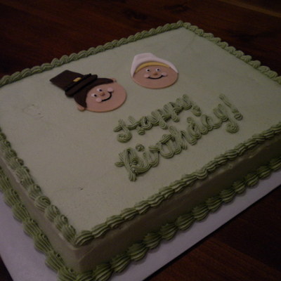 Pilgrim's Faces Thanksgiving Birthday Cake