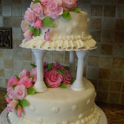 Fondant Roses Tiered Cake