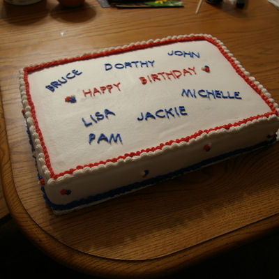 Red ,white ,and Blue Birthday Cake