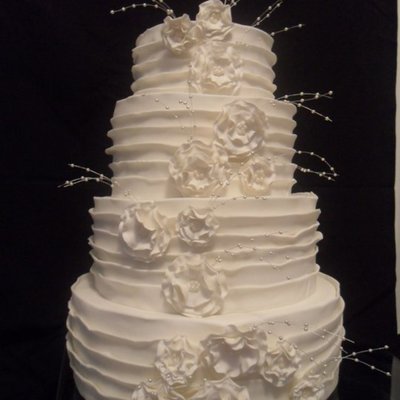 Draped White Wedding Cake