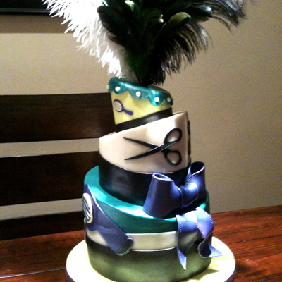 Hairstylist Topsy Turvy Birthday Cake