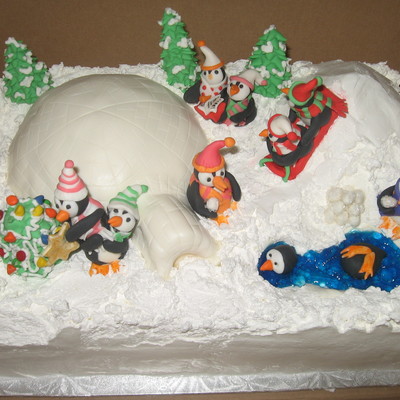 Christmas Penguins Cake