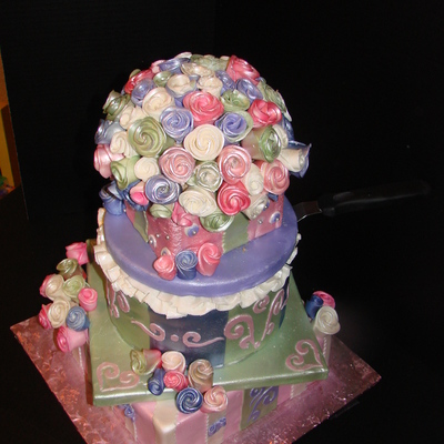 Pastel Hat Box Bridal Shower Cake