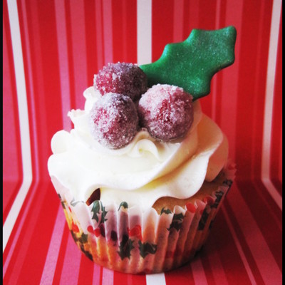 Winter Holly Cupcakes