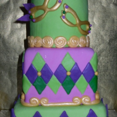 Mardi Gras Cake